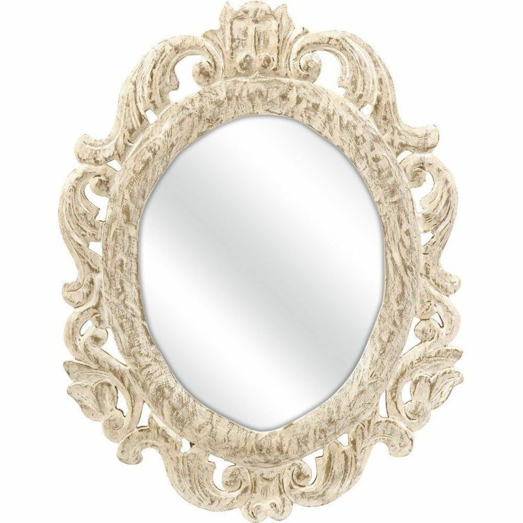 decorar espejo blanco despintado