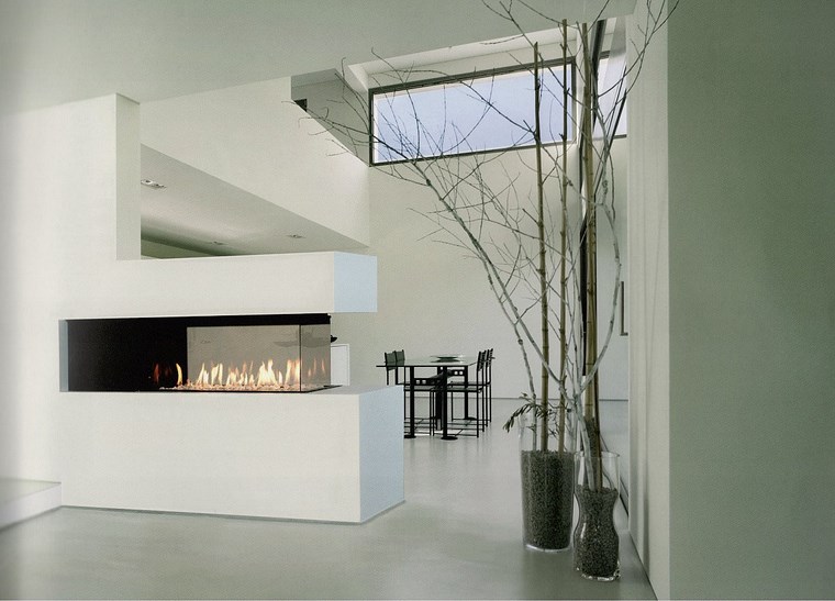 decoracion chimenea moderna cristal alta ideas