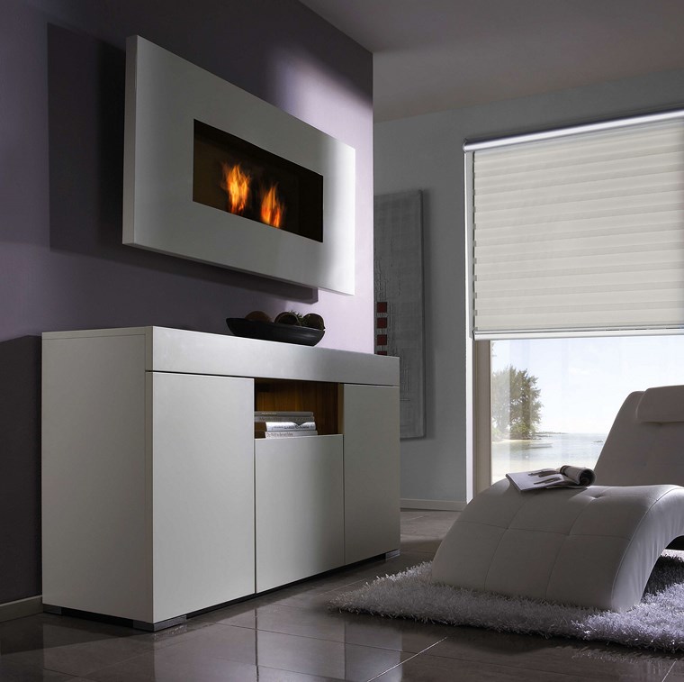 decoracion chimenea moderna pared alta ideas