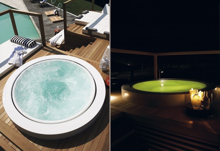 relax en la terraza moderna decoracion terrazas pequeñas jacuzzi rejante agua ideas