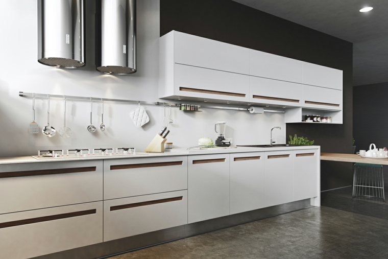 decoraciones cocinas sensillas muebles preciosos blancos ideas