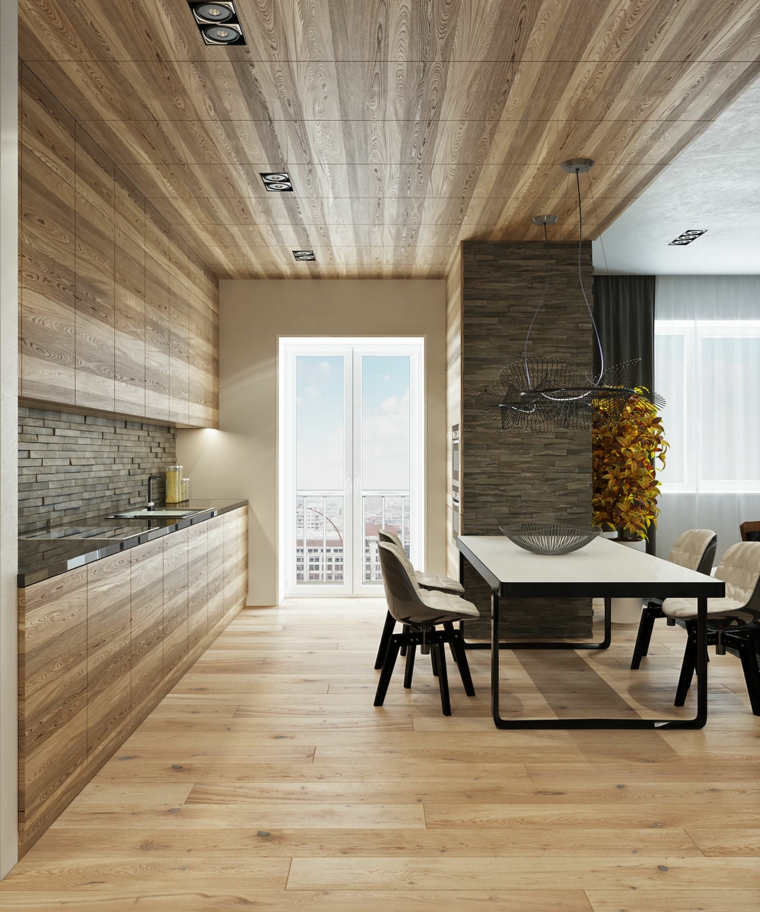 decoraciones de cocinas sencillas madera natural ideas