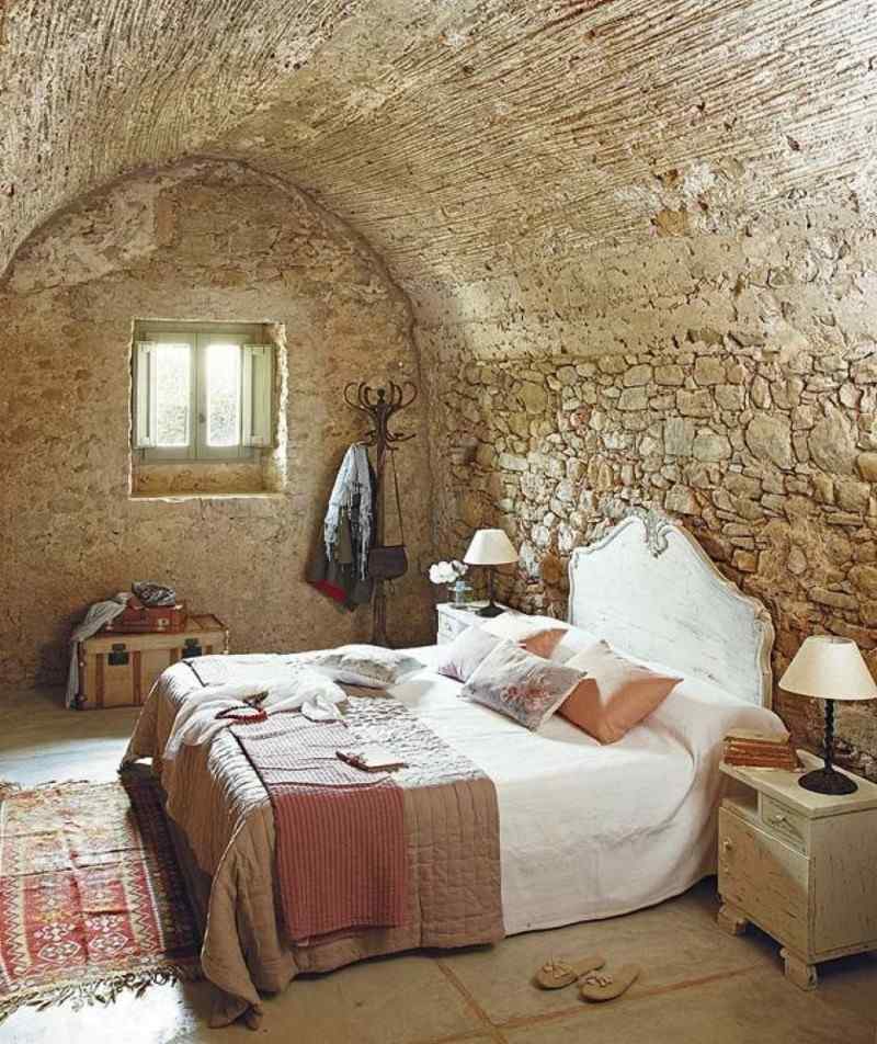 diseño habitación cueva piedra