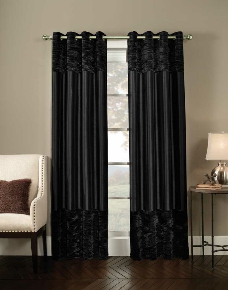 diseño lujoso cortinas negras terciopelo