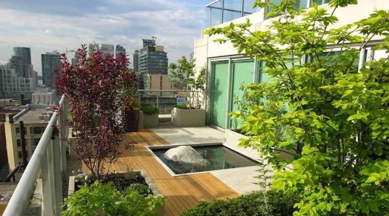 diseño terraza estanque agua moderno