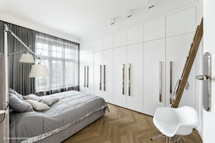 dormitorio blanco gris madera