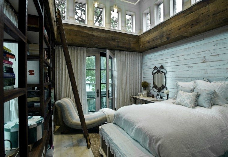 dormitorio matrimonio moderno pared madera ideas