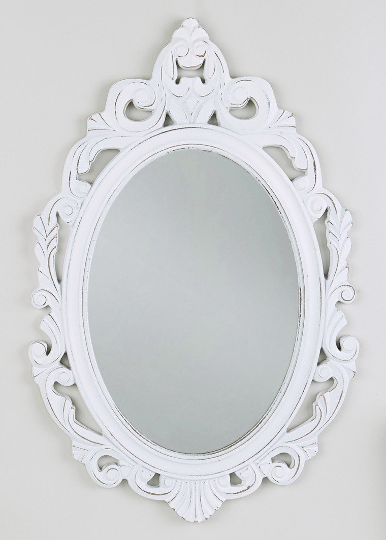 espejo retro color blanco
