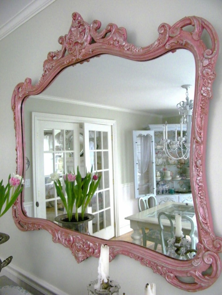 espejo vintage color rosa