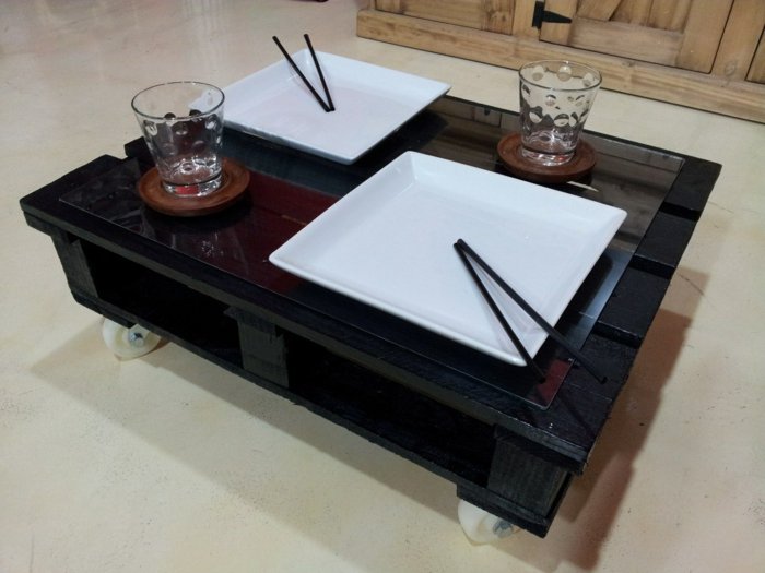 mesa pallet color negro