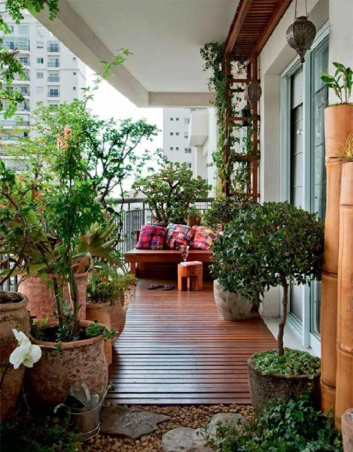 estupendo diseño terraza decorada plantas