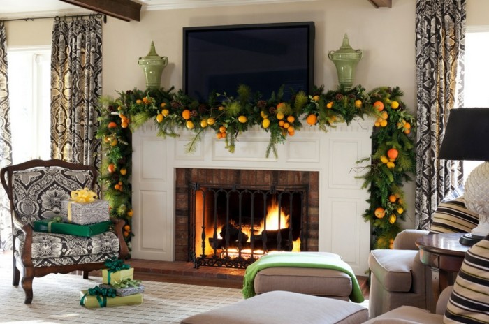 fresco navidad detalles estilos cortinas