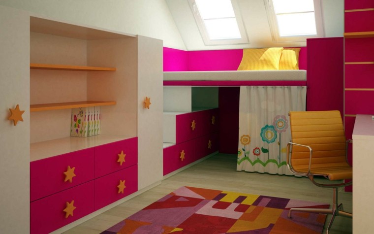 habitaciones infantiles diseño muebles colores