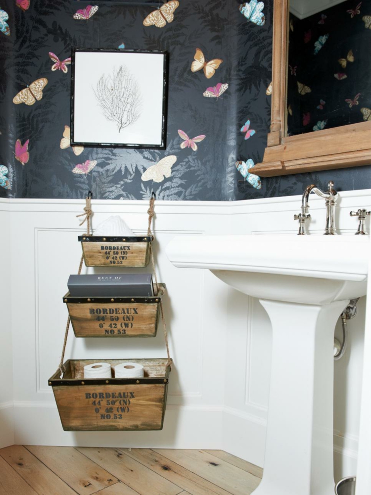 ideas de como decorar un baño pequeño colgantes paredes