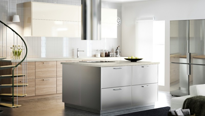 isla cocina blanca diseño moderno