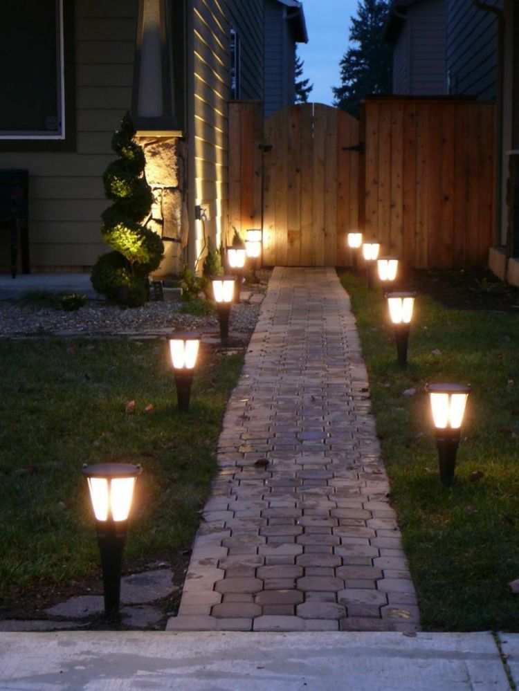 sendero luminoso jardines bombillas led ideas senderos solares
