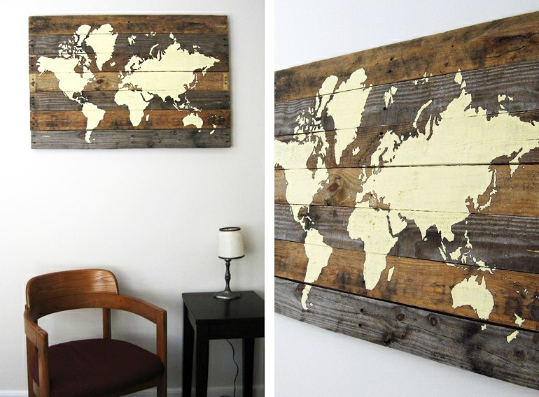 mapa del mundo de pallet de madera mapa mundo pallet madera