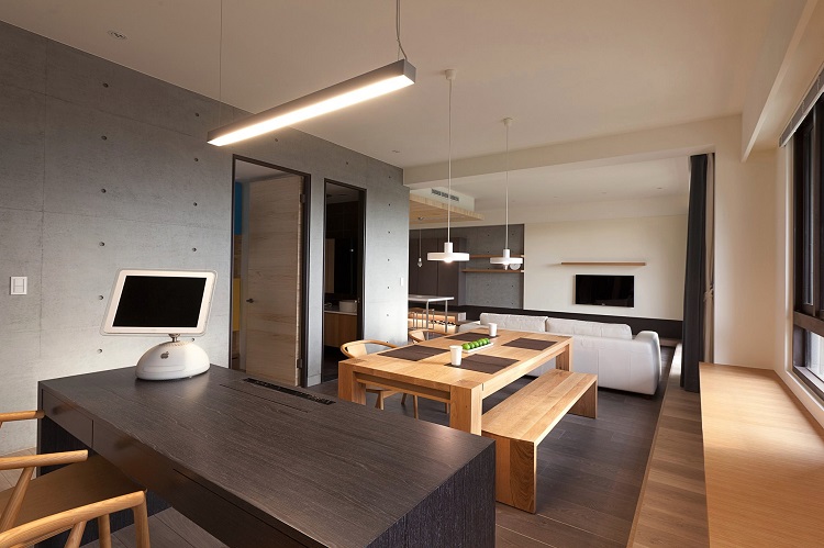 mesa de madera minimalista estilos detalles casas colgantes
