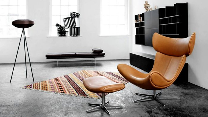 mobiliario diseño centro mesa hormigon cuero