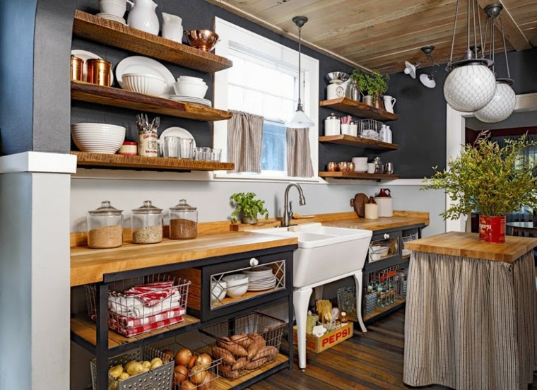 muebles diseno original cocina moderna azul ideas
