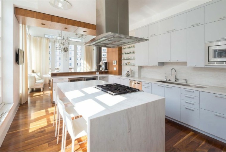 muebles diseno original cocina moderna isla blanca ideas