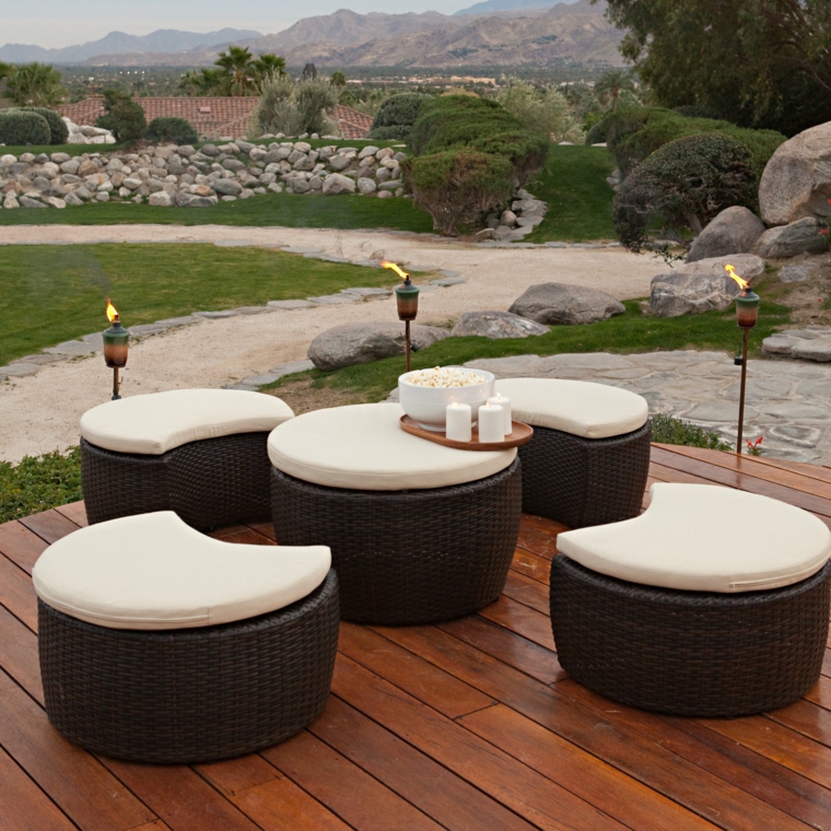 muebles de jardín de ratán muebles jardin forma ratán redonda