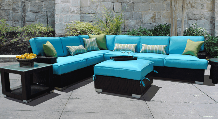 muebles jardin color azul