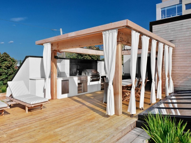 terraza moderna con pérgola de madera original terraza moderna pergola madera