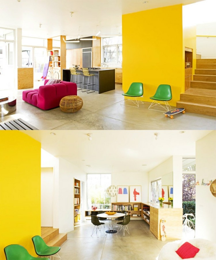 Accent Yellow Walls Green aree