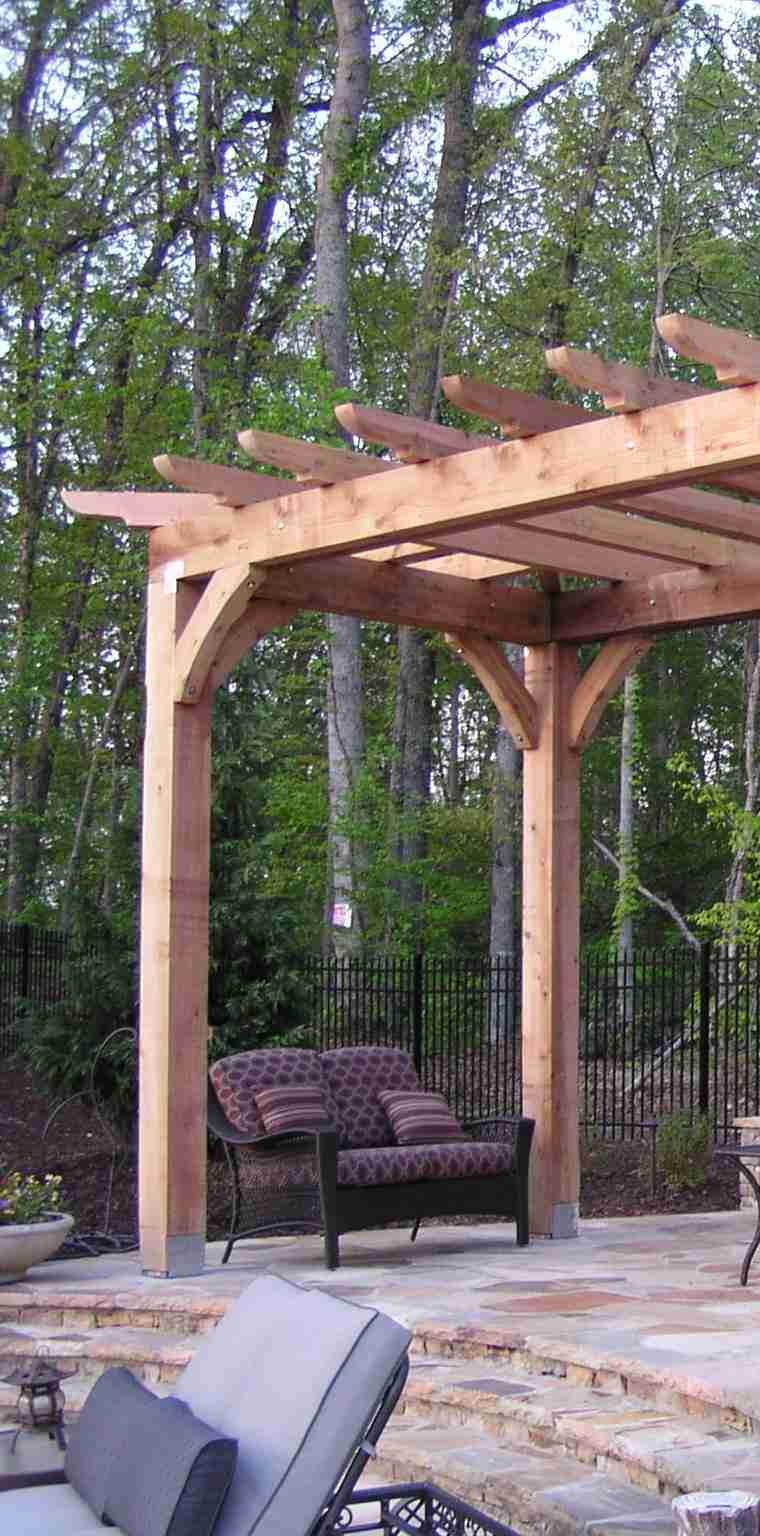 diseño pergola madera jardín 