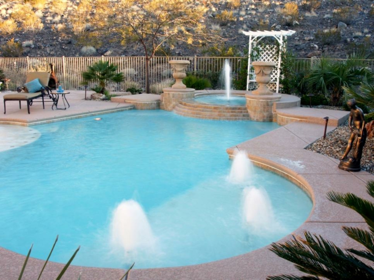 muebles de metal piscina fuentes soluciones ideas blanco