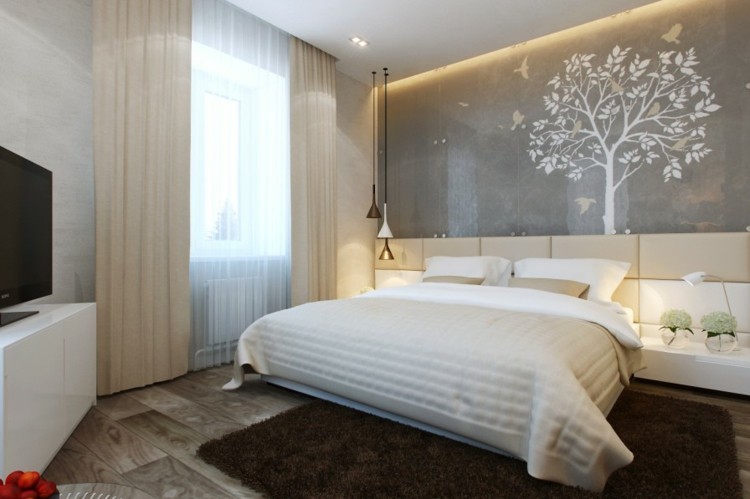 alfombra en marron plantas dormitorios calidos muebles marrones