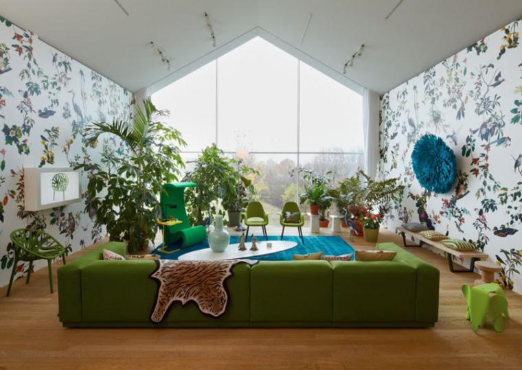 salon decorado plantas diseño moderno
