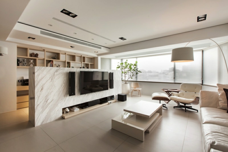 mesa de madera separadores de ambientes plantas marmol maderas