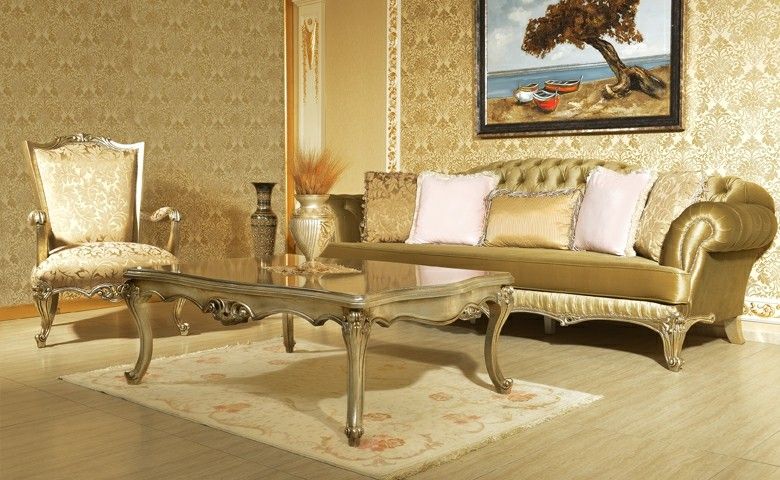 sofa chester saten color dorado