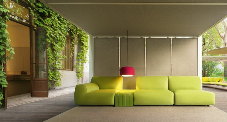 sofa color verde original llamativo ideas
