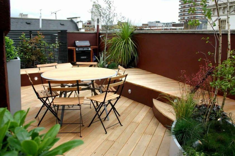 terraza de madera con barbacoa terraza madera barbacoa mesa comedor