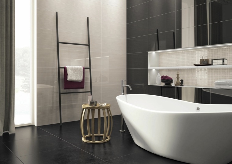 baño moderno azulejos grises minimal