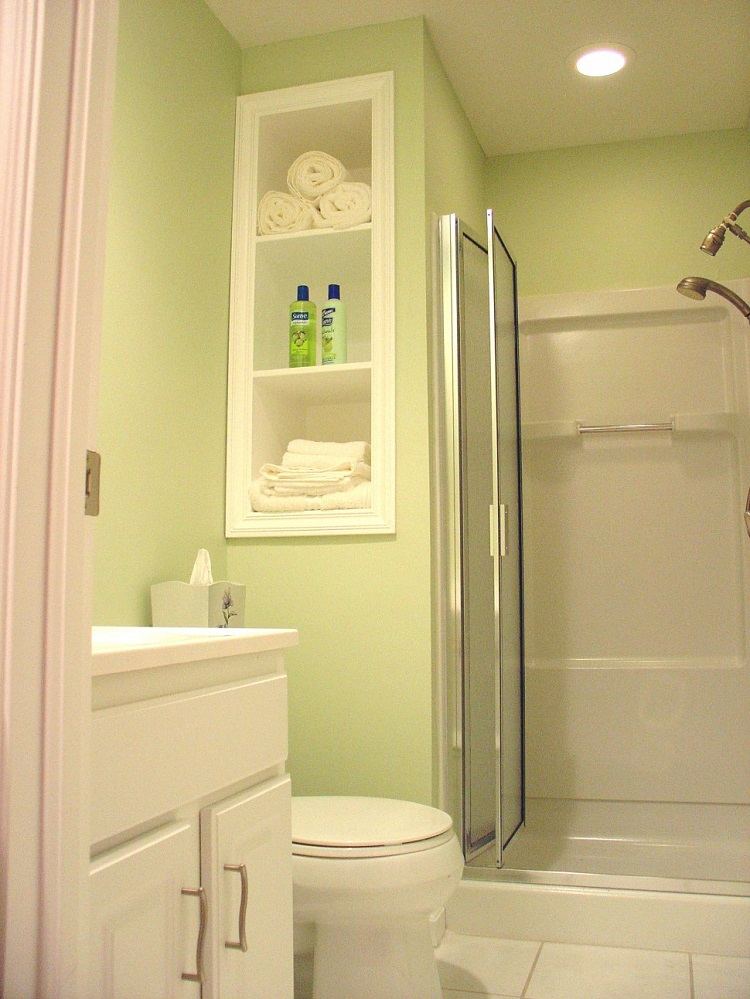 baño pequeño moderno verde