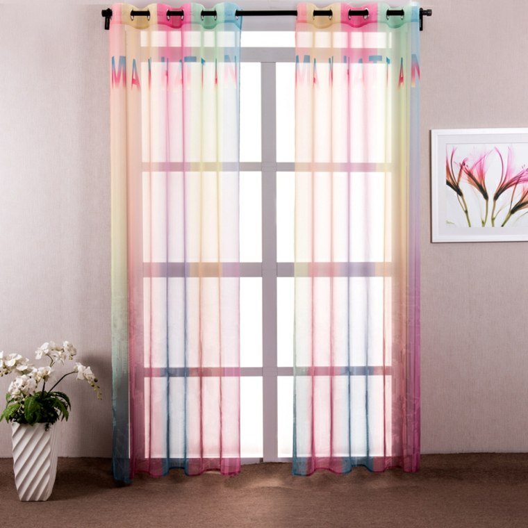 bonito diseño cortinas transparentes colores