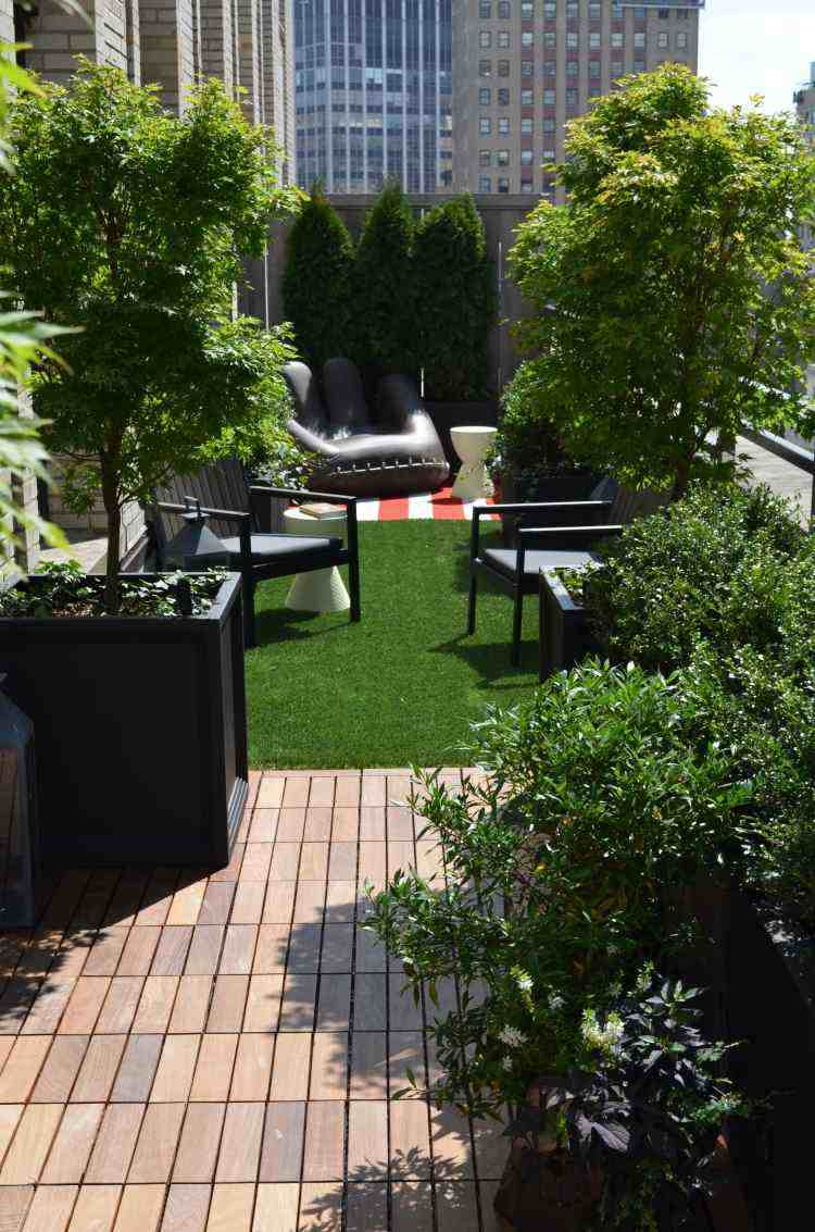 bonito diseño terraza moderna hierba