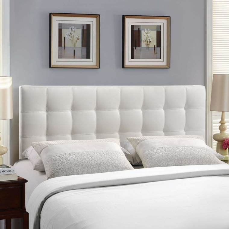 cabeceros originales dormitorio cama blanco simple ideas