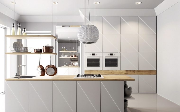 Cocinas con isla 50 ideas de muebles blancos o de madera.