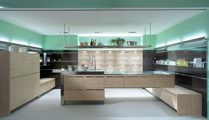 cocinas mobiliario diseño implementos abiertas verdes