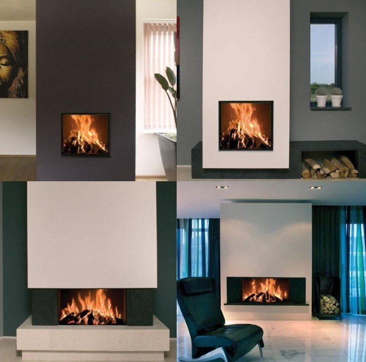 collage diseños modernos chimeneas obra