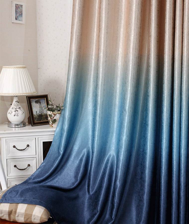 cortina brillante tonos azules difuminados