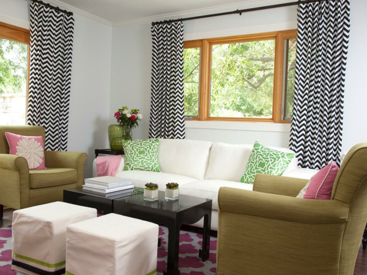 cortinas para salon ideas estilos tendencias geometricas