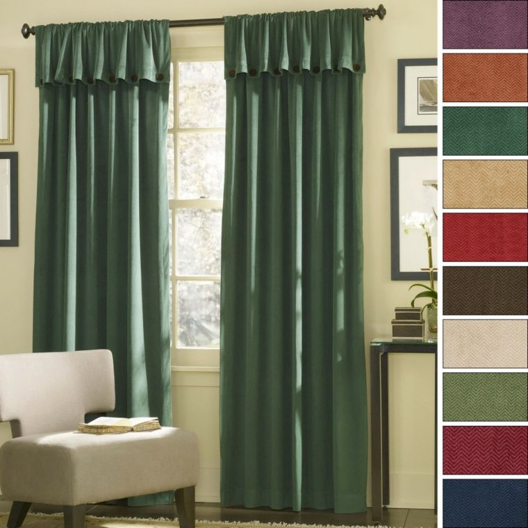 cortinas opacas color verde lisas