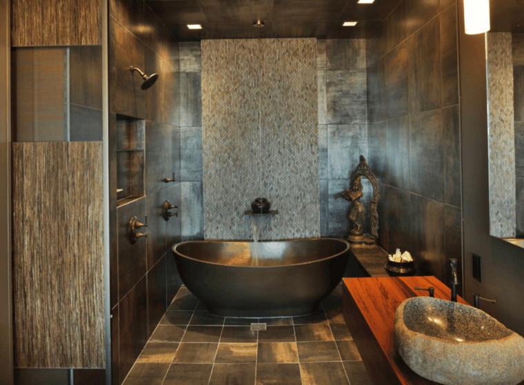 cuartos de baño rustico moderno