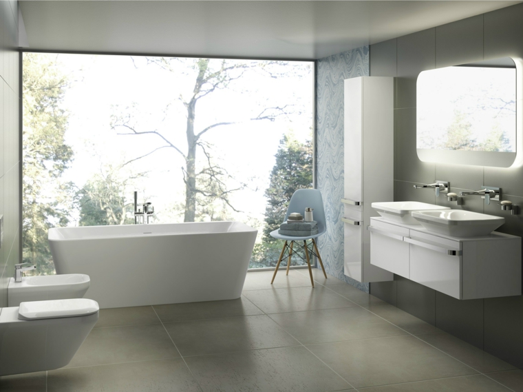 decoracion de baños banera muebles blancos ideas